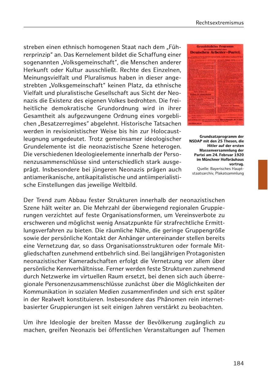 Seite 184 des Verfassungsschutzbericht 2020 Hamburg