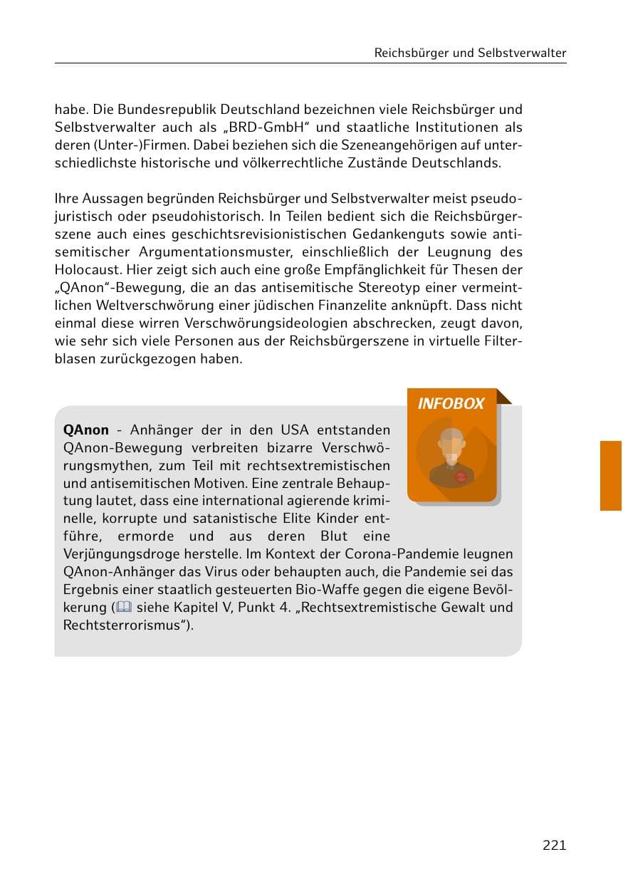 Seite 221 des Verfassungsschutzbericht 2020 Hamburg
