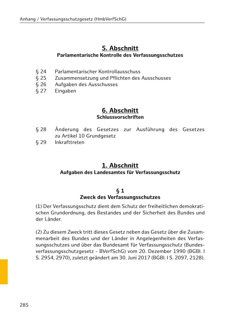 Seite 285 des Verfassungsschutzbericht 2020 Hamburg
