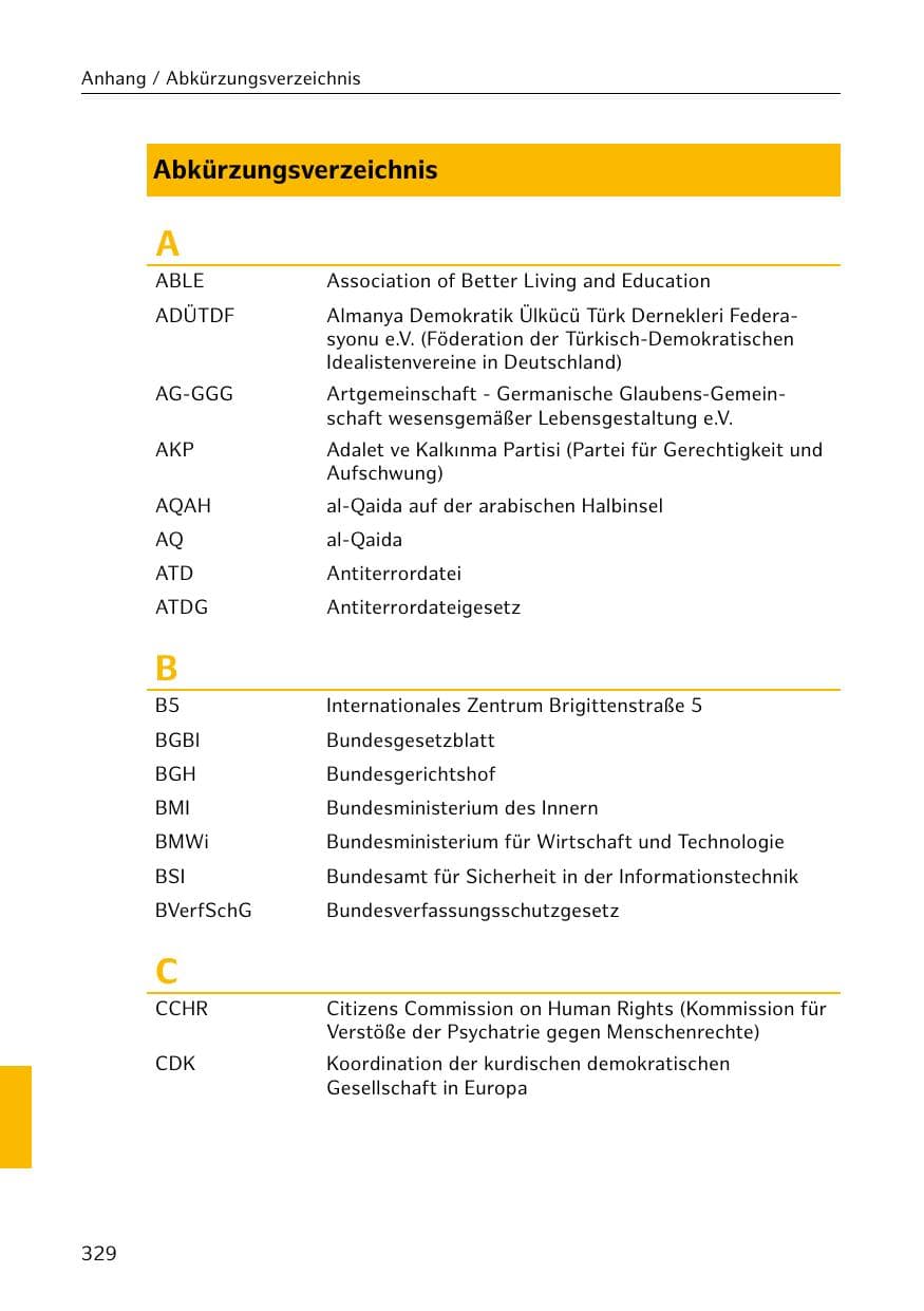 Seite 329 des Verfassungsschutzbericht 2020 Hamburg
