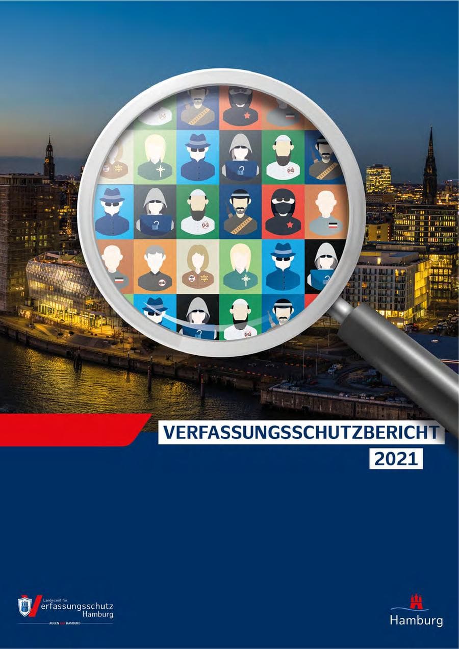 Seite 1 des Verfassungsschutzbericht 2021 Hamburg