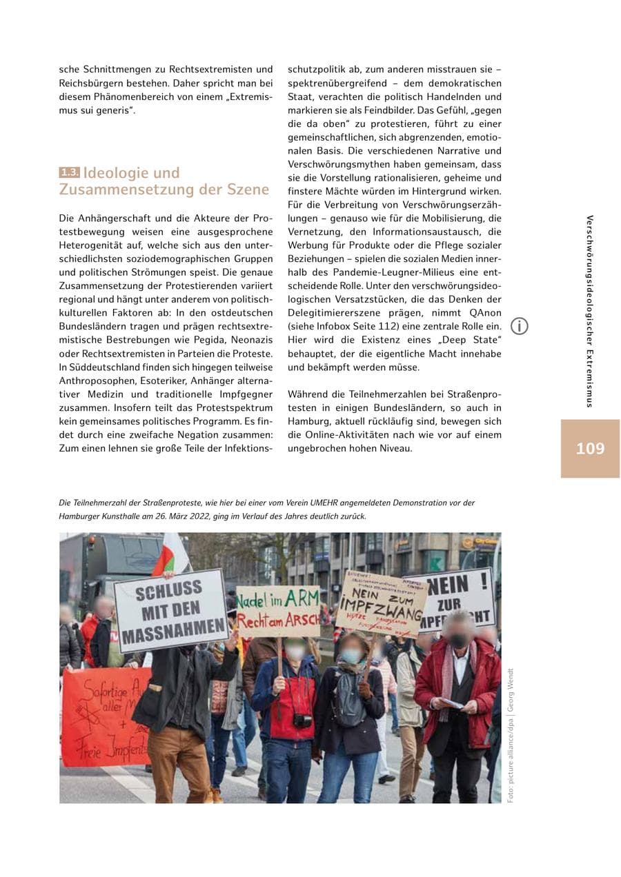 Seite 109 des Verfassungsschutzbericht 2022 Hamburg