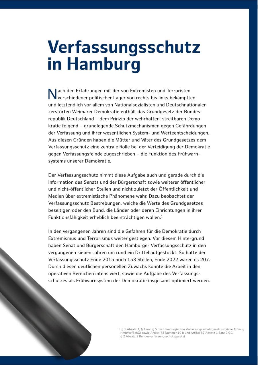 Seite 13 des Verfassungsschutzbericht 2022 Hamburg