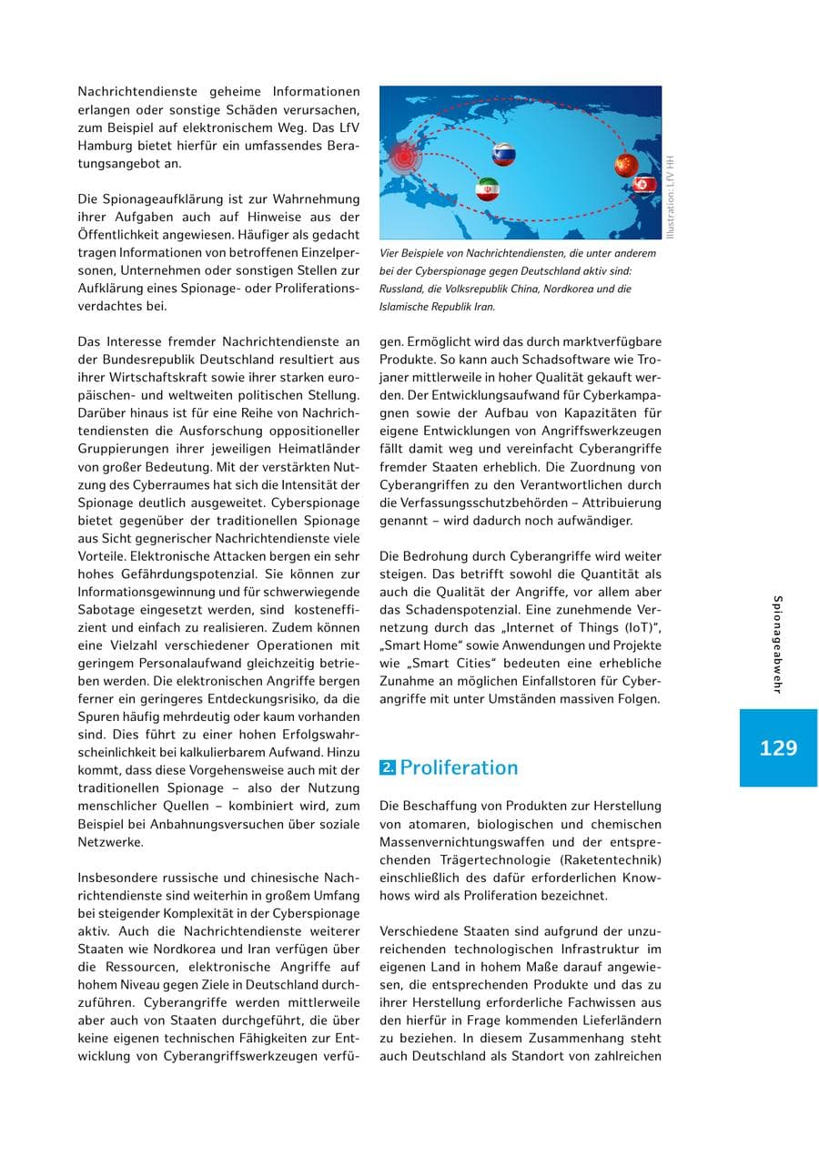 Seite 129 des Verfassungsschutzbericht 2022 Hamburg