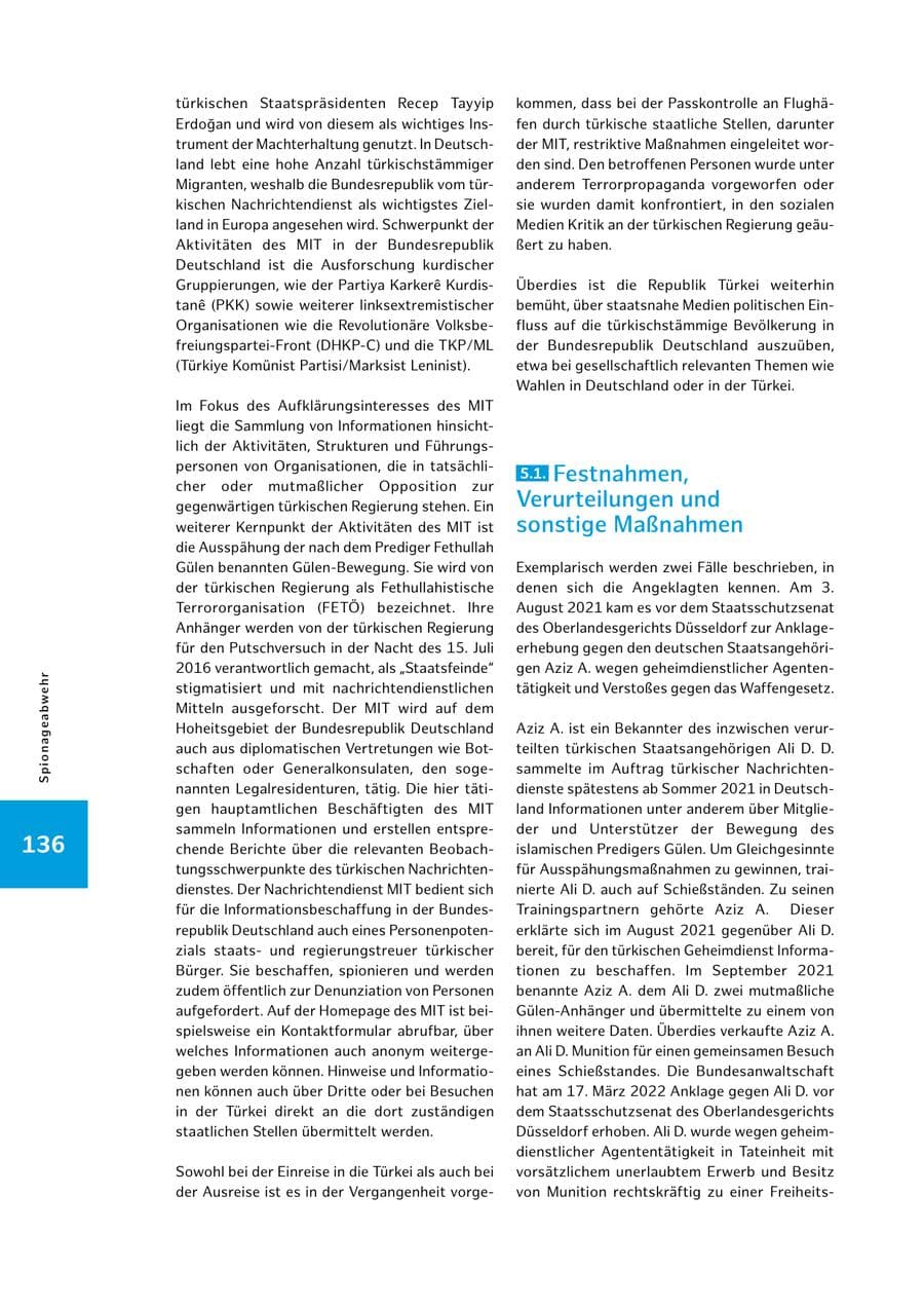 Seite 136 des Verfassungsschutzbericht 2022 Hamburg