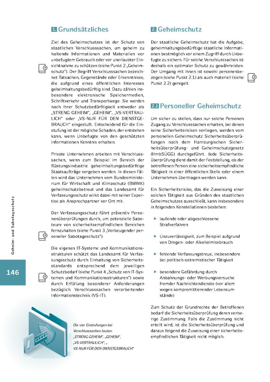 Seite 146 des Verfassungsschutzbericht 2022 Hamburg