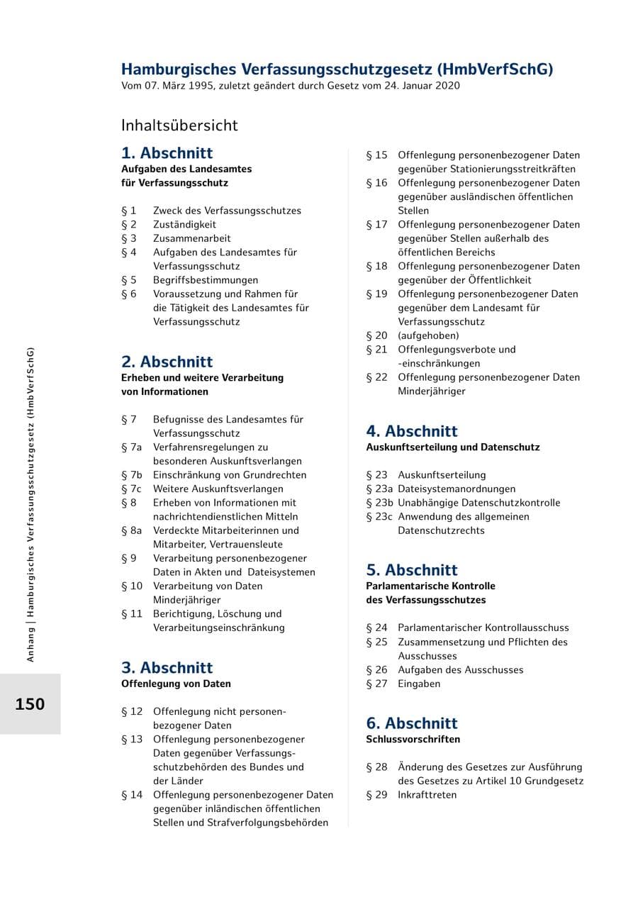 Seite 150 des Verfassungsschutzbericht 2022 Hamburg