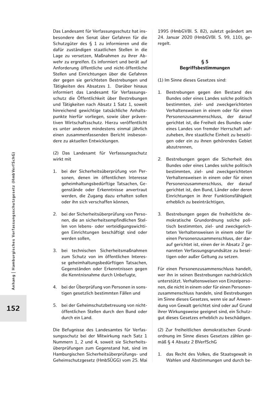 Seite 152 des Verfassungsschutzbericht 2022 Hamburg