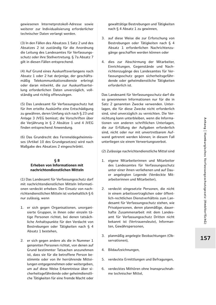 Seite 157 des Verfassungsschutzbericht 2022 Hamburg