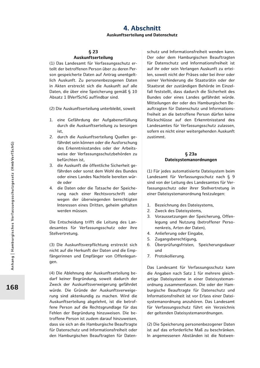 Seite 168 des Verfassungsschutzbericht 2022 Hamburg