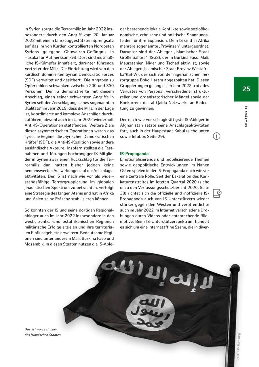 Seite 25 des Verfassungsschutzbericht 2022 Hamburg