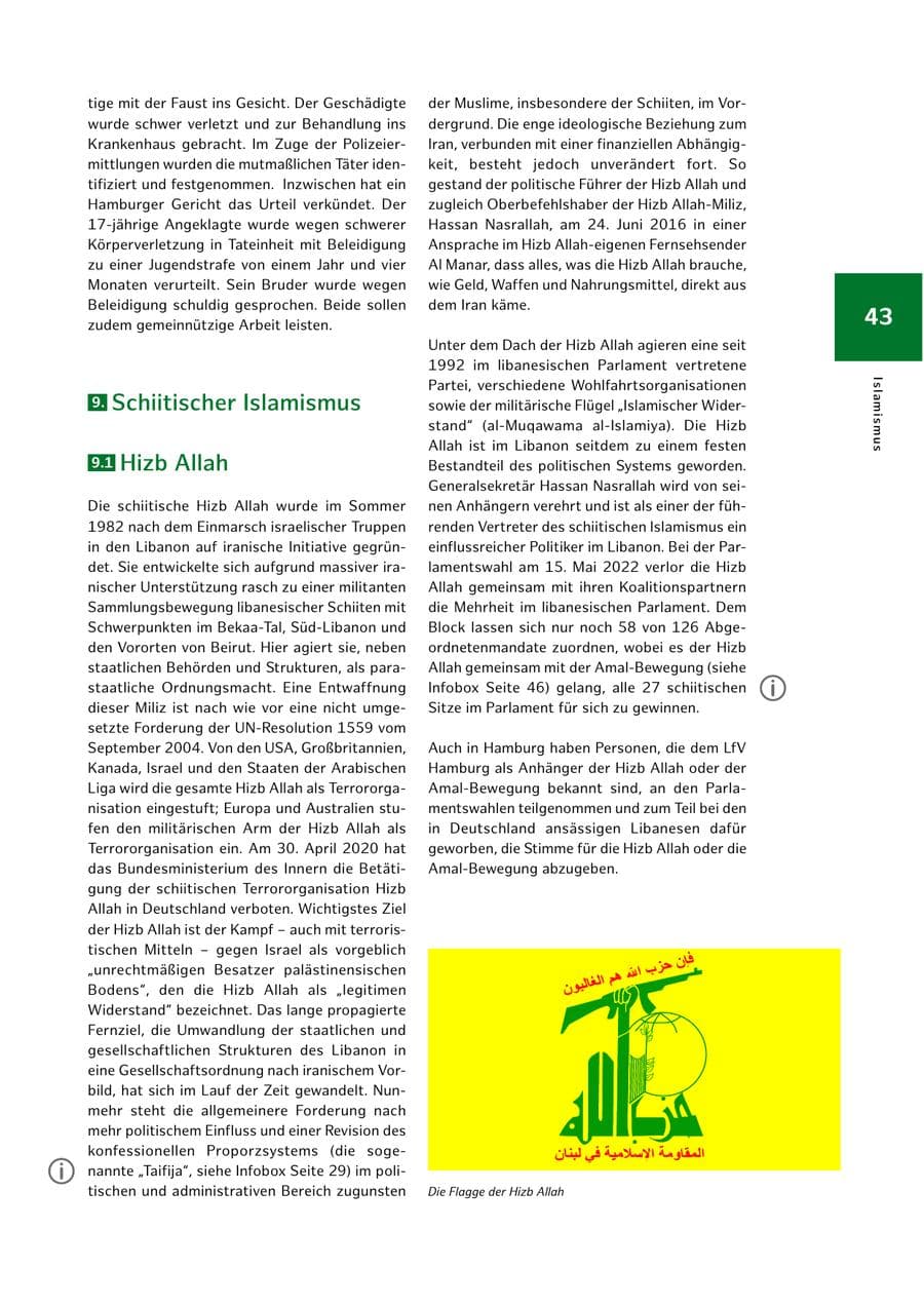 Seite 43 des Verfassungsschutzbericht 2022 Hamburg