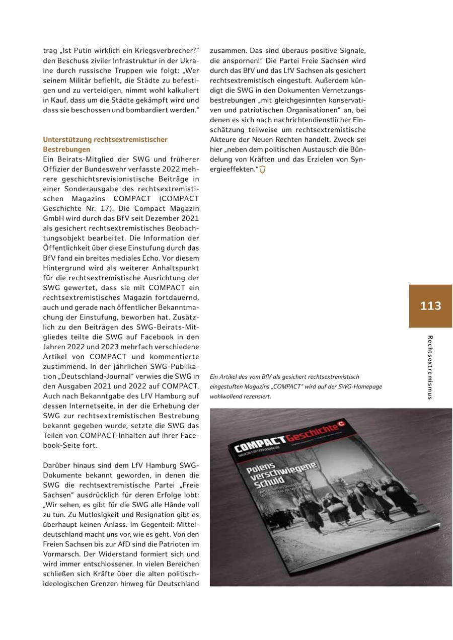 Seite 113 des Verfassungsschutzbericht 2023 Hamburg