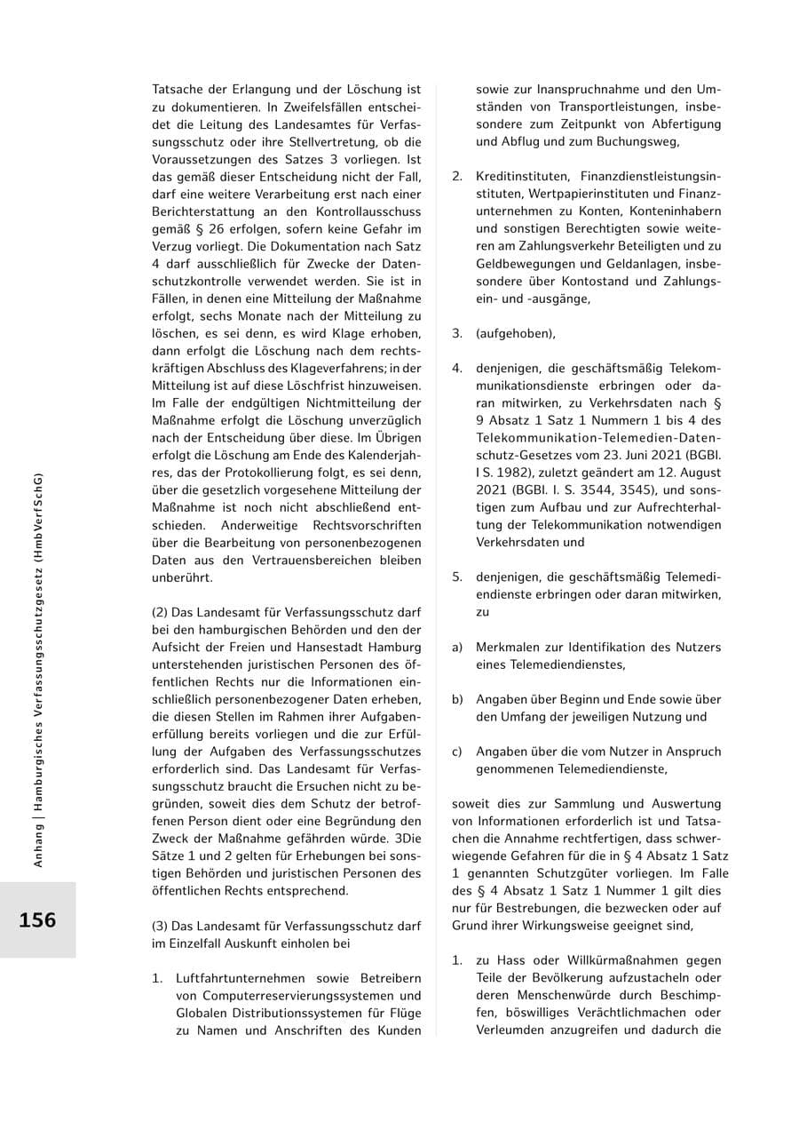 Seite 156 des Verfassungsschutzbericht 2023 Hamburg