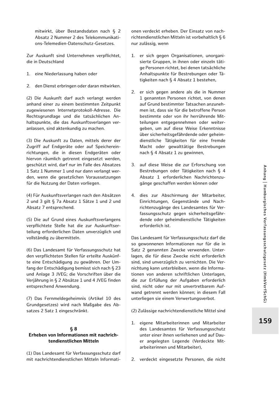 Seite 159 des Verfassungsschutzbericht 2023 Hamburg