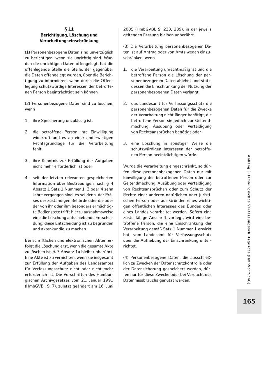 Seite 165 des Verfassungsschutzbericht 2023 Hamburg