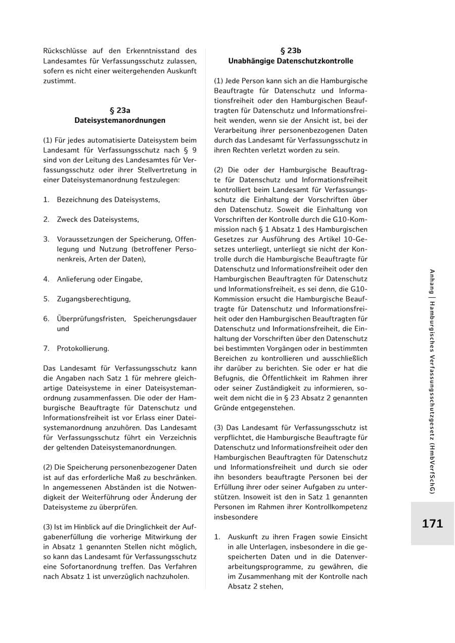 Seite 171 des Verfassungsschutzbericht 2023 Hamburg