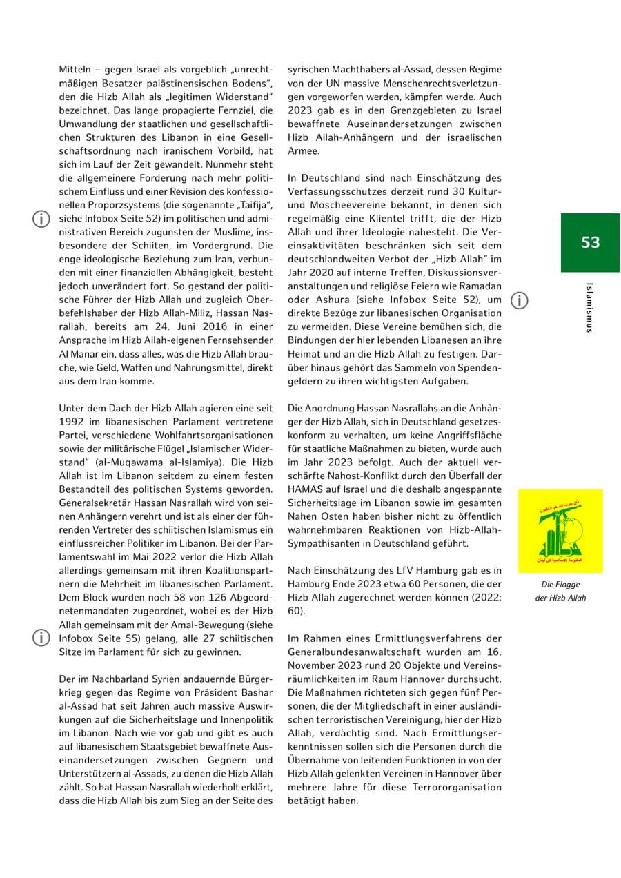 Seite 53 des Verfassungsschutzbericht 2023 Hamburg