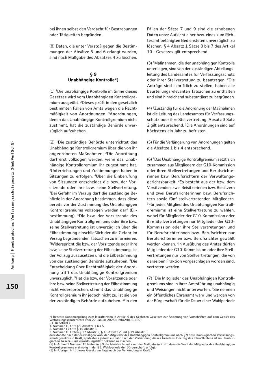 Seite 150 des Verfassungsschutzbericht 2024 Hamburg