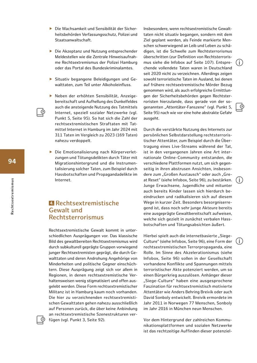 Seite 94 des Verfassungsschutzbericht 2024 Hamburg