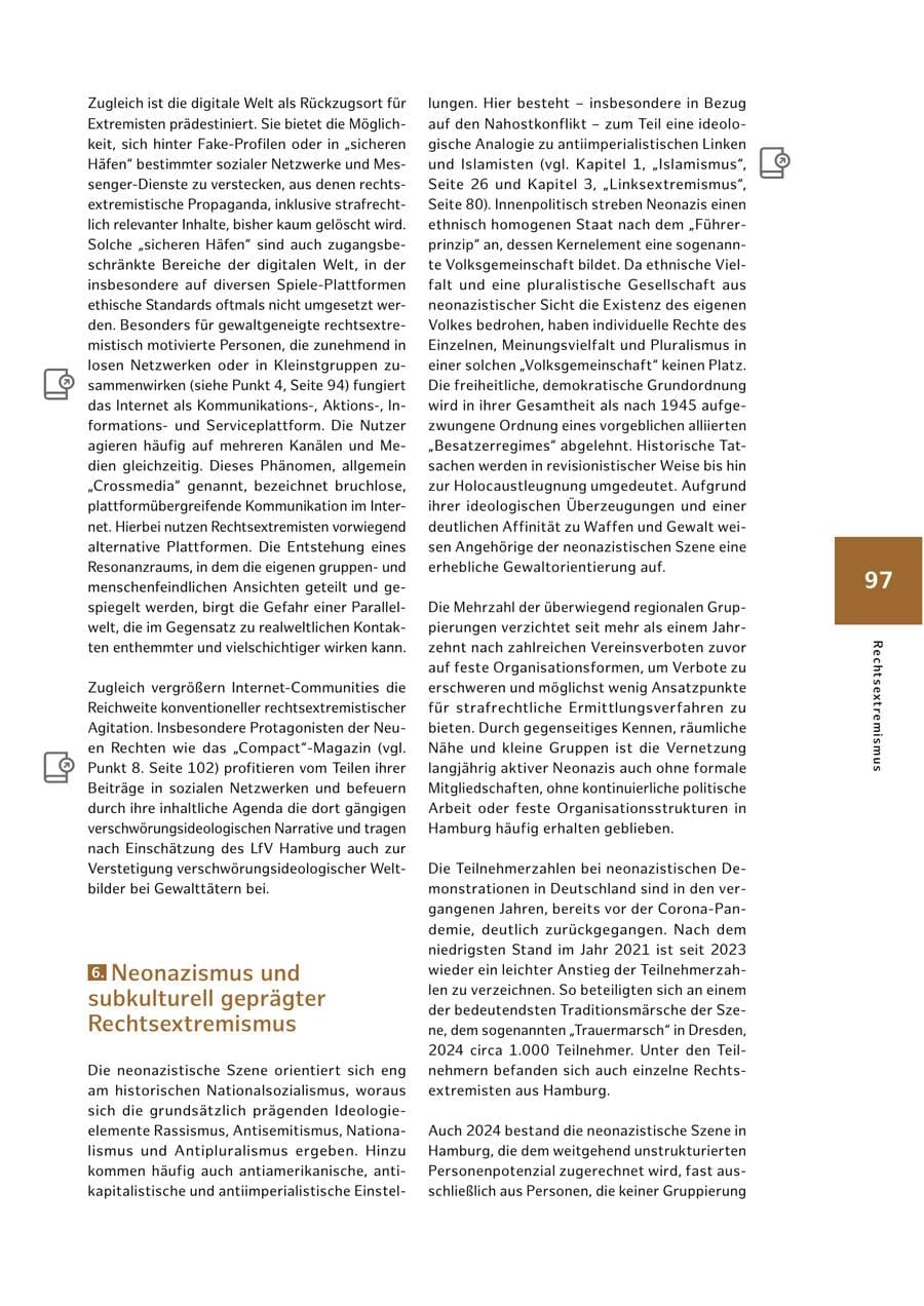 Seite 97 des Verfassungsschutzbericht 2024 Hamburg