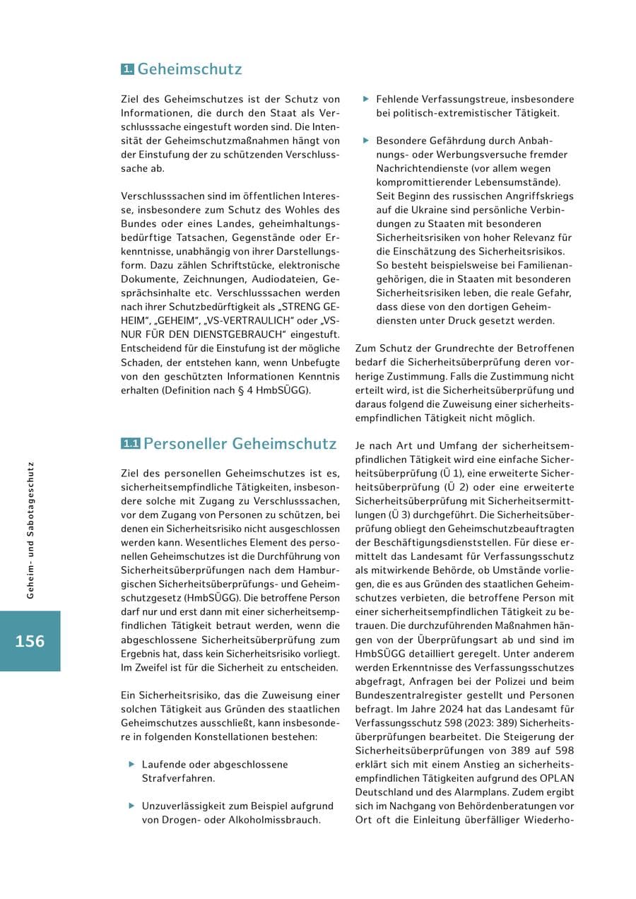 Seite 156 des Verfassungsschutzbericht 2025 Hamburg