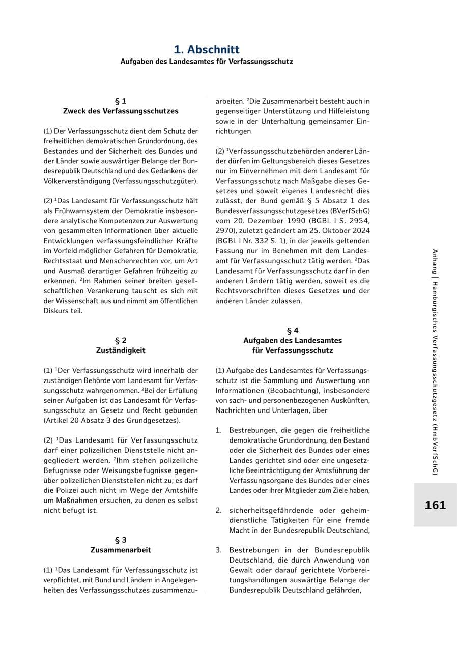 Seite 161 des Verfassungsschutzbericht 2025 Hamburg