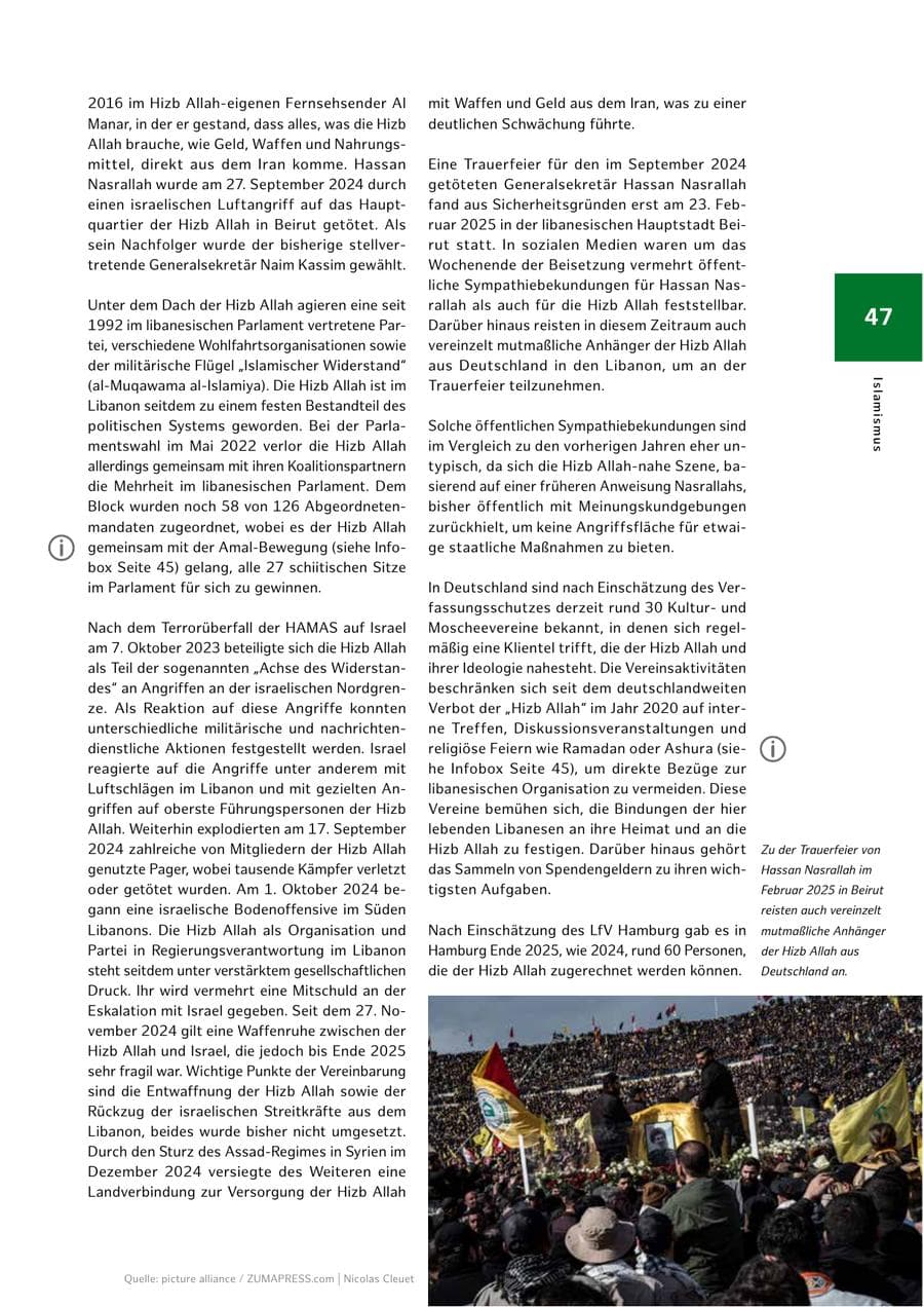 Seite 47 des Verfassungsschutzbericht 2025 Hamburg