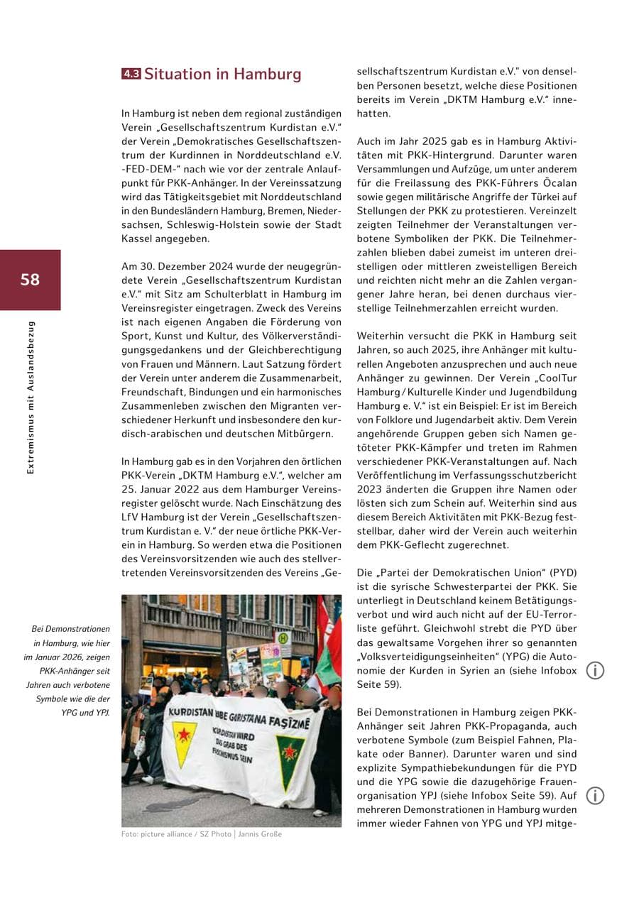 Seite 58 des Verfassungsschutzbericht 2025 Hamburg