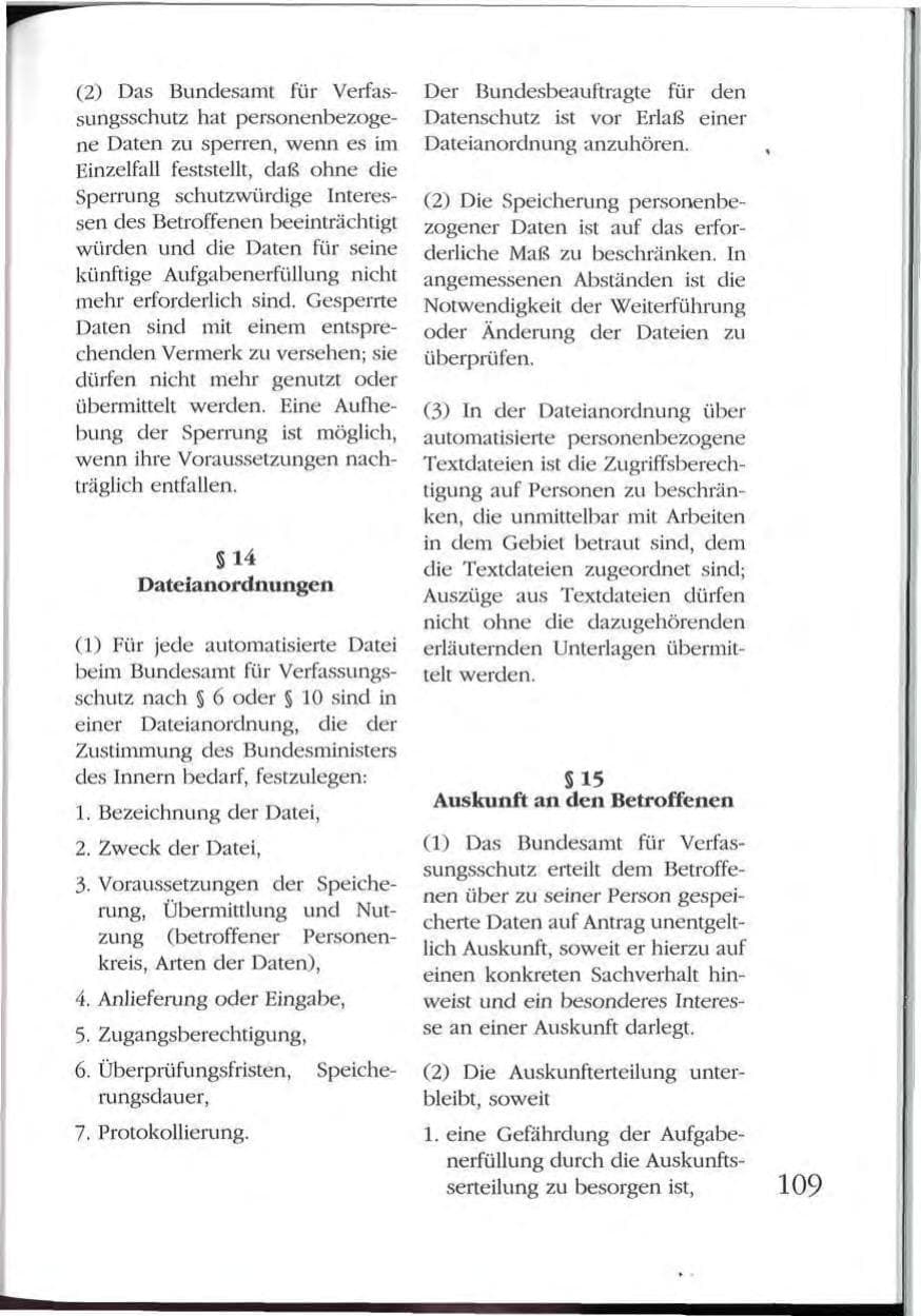 Seite 109 des Verfassungsschutzbericht 1992 Mecklenburg-Vorpommern