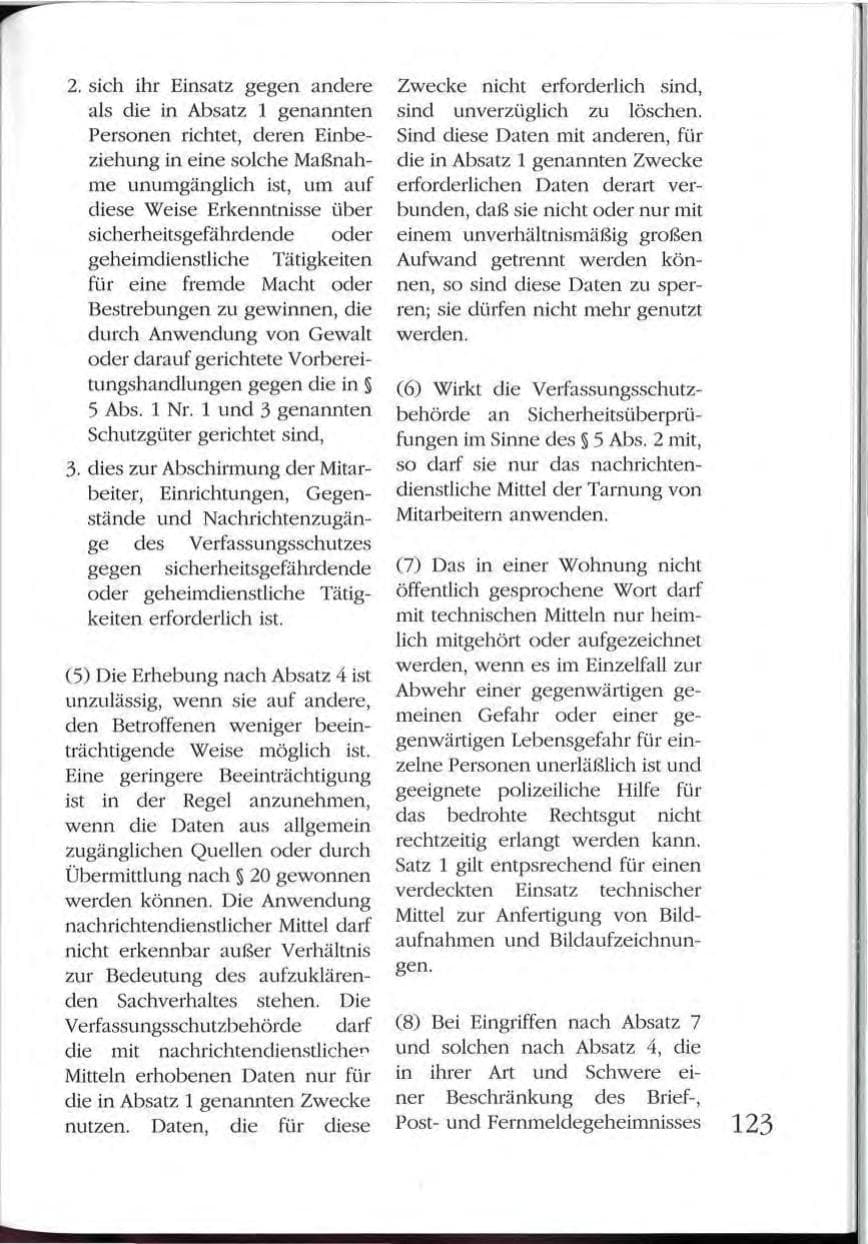 Seite 123 des Verfassungsschutzbericht 1992 Mecklenburg-Vorpommern