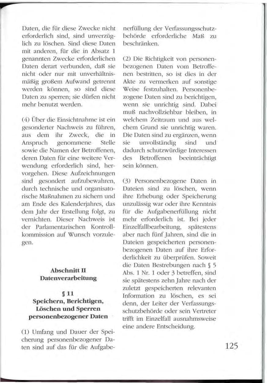 Seite 125 des Verfassungsschutzbericht 1992 Mecklenburg-Vorpommern