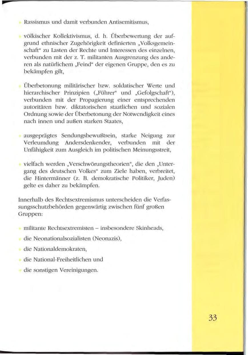 Seite 33 des Verfassungsschutzbericht 1992 Mecklenburg-Vorpommern