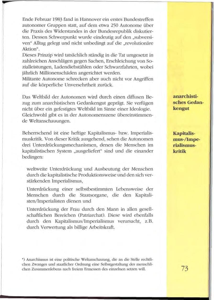 Seite 73 des Verfassungsschutzbericht 1992 Mecklenburg-Vorpommern