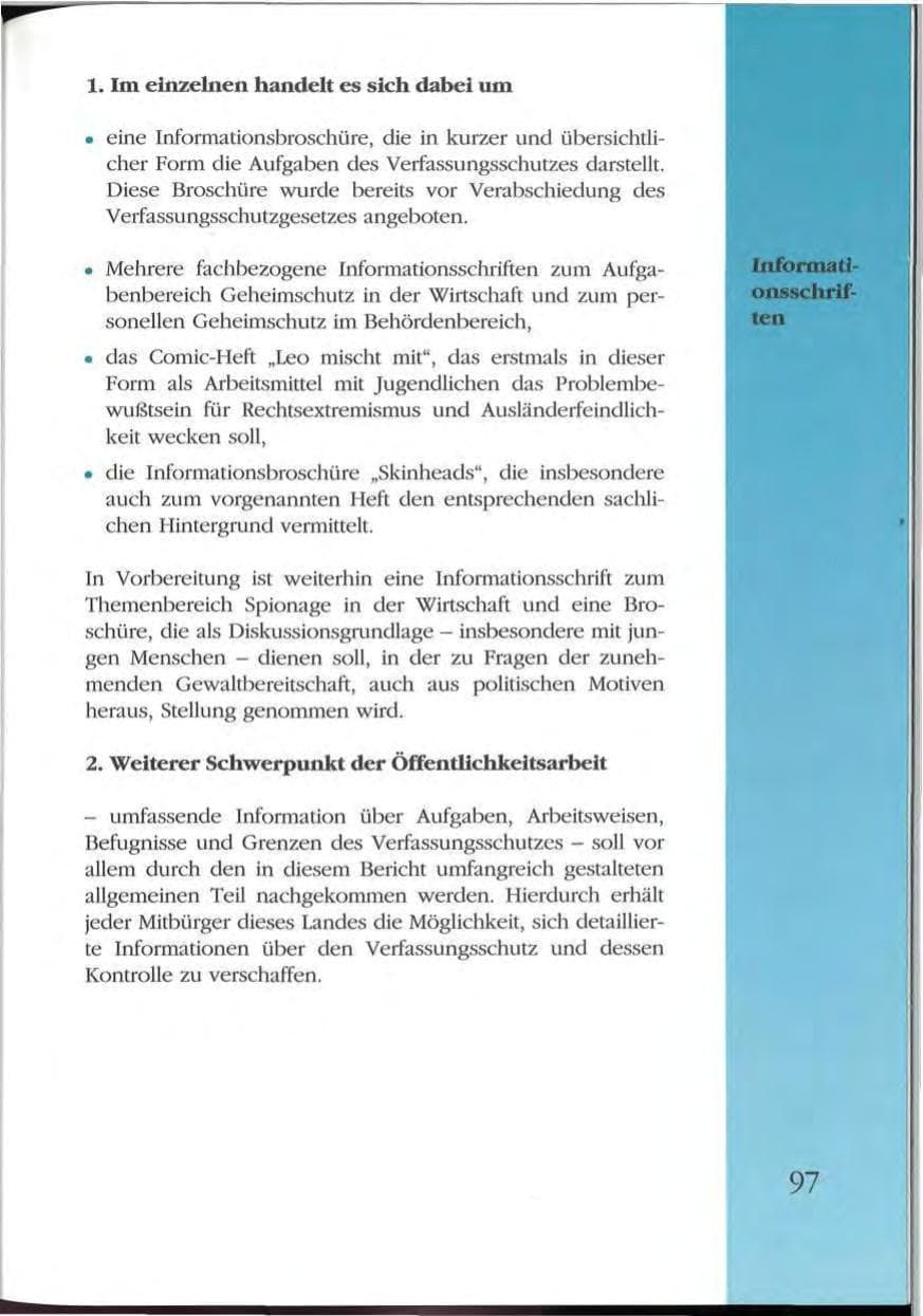 Seite 97 des Verfassungsschutzbericht 1992 Mecklenburg-Vorpommern