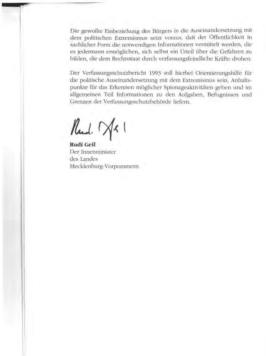 Seite 12 des Verfassungsschutzbericht 1993 Mecklenburg-Vorpommern