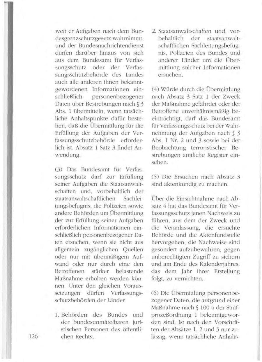 Seite 126 des Verfassungsschutzbericht 1993 Mecklenburg-Vorpommern
