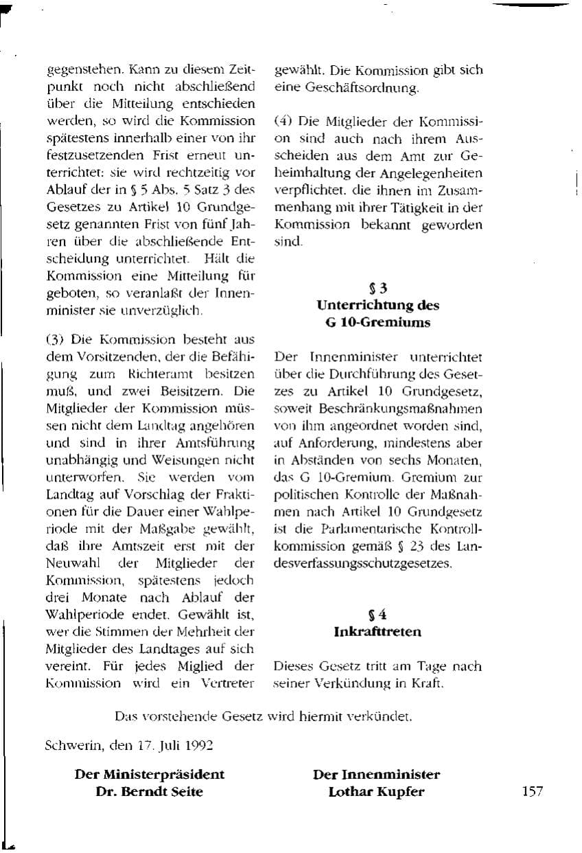 Seite 157 des Verfassungsschutzbericht 1993 Mecklenburg-Vorpommern