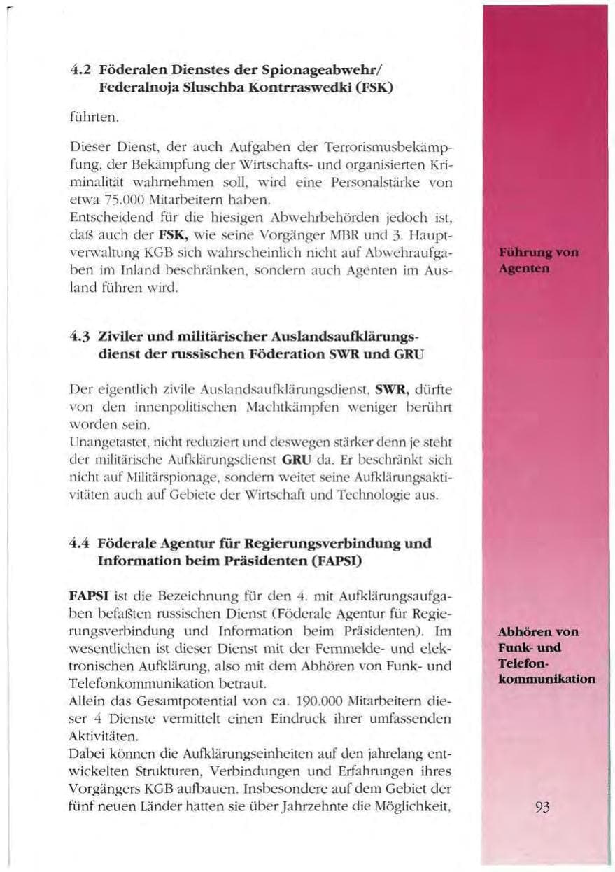 Seite 93 des Verfassungsschutzbericht 1993 Mecklenburg-Vorpommern