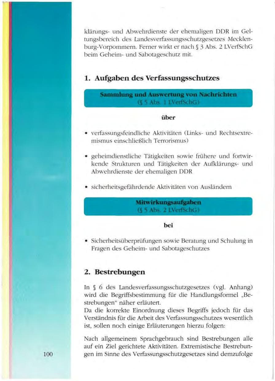 Seite 100 des Verfassungsschutzbericht 1993 Mecklenburg-Vorpommern