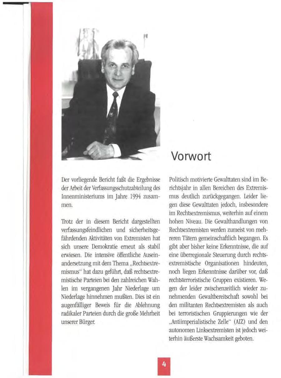Seite 7 des Verfassungsschutzbericht 1994 Mecklenburg-Vorpommern
