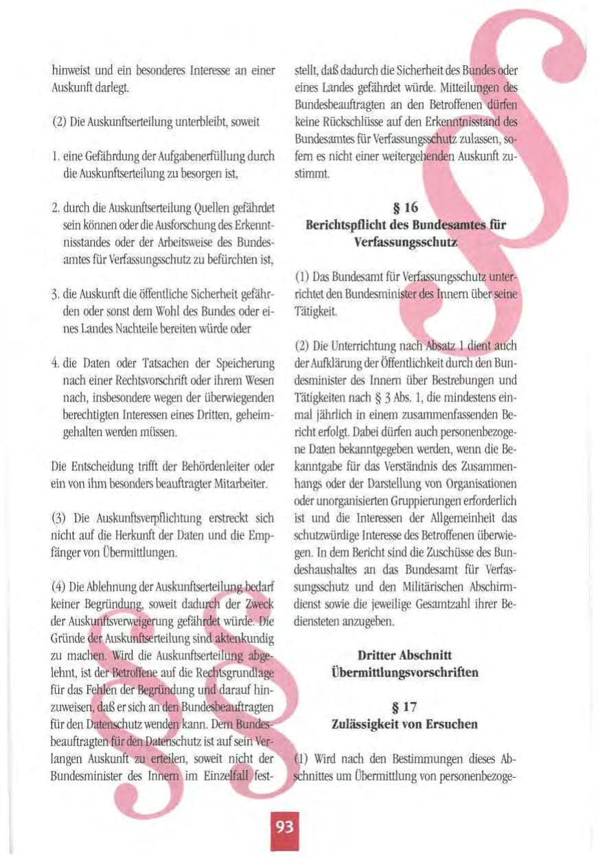 Seite 96 des Verfassungsschutzbericht 1994 Mecklenburg-Vorpommern