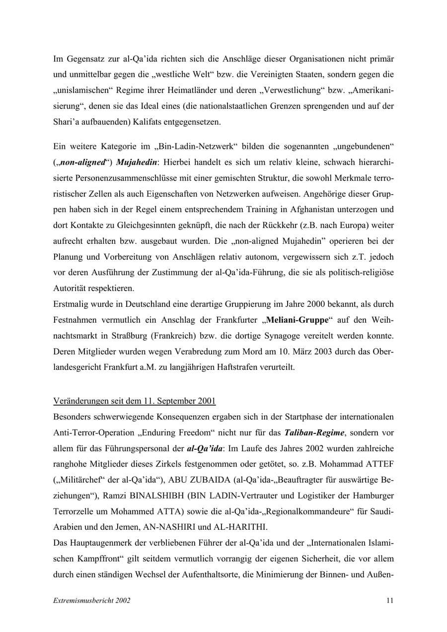 Seite 11 des Verfassungsschutzbericht 2002 Mecklenburg-Vorpommern