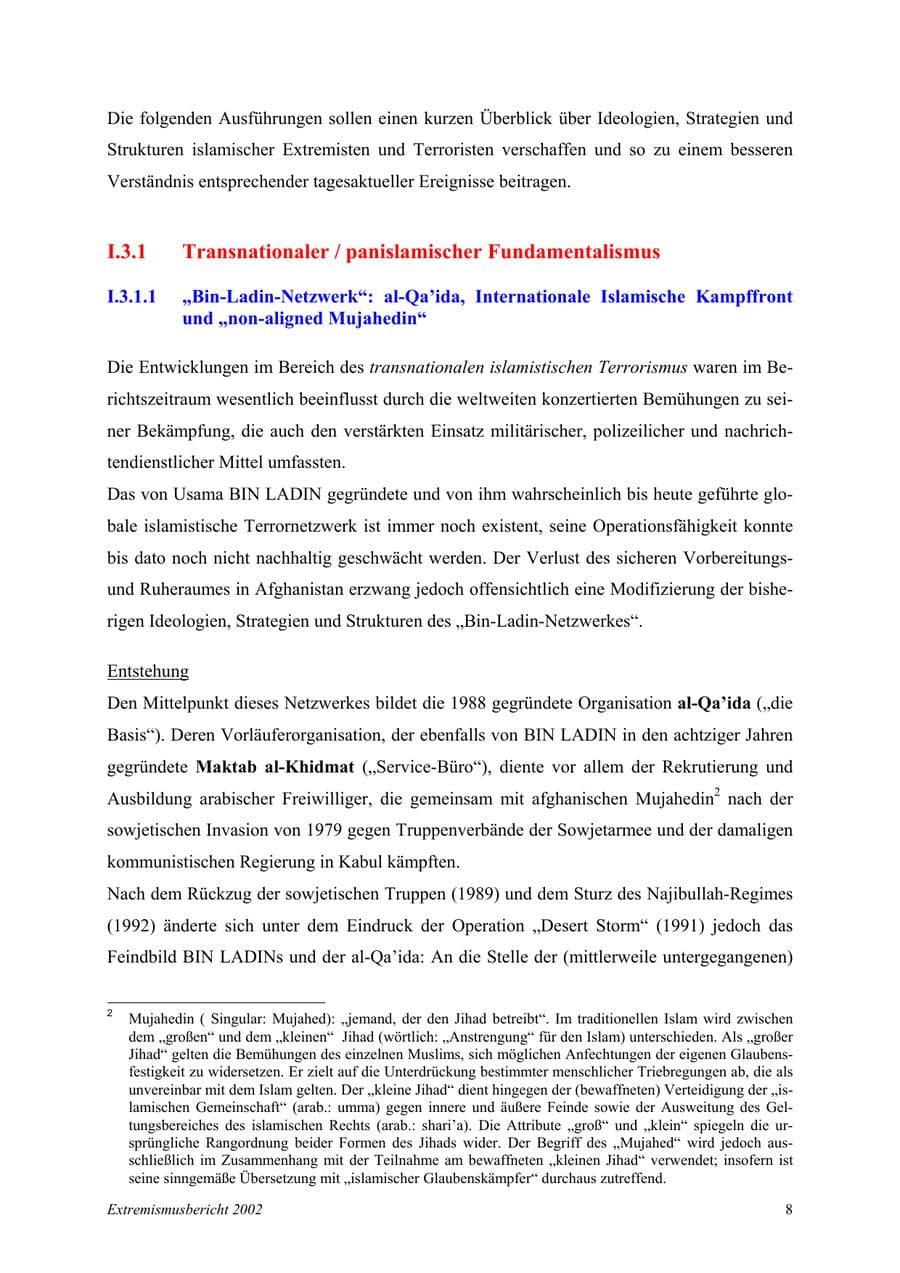 Seite 8 des Verfassungsschutzbericht 2002 Mecklenburg-Vorpommern