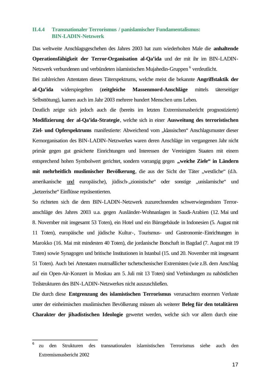 Seite 17 des Verfassungsschutzbericht 2003 Mecklenburg-Vorpommern