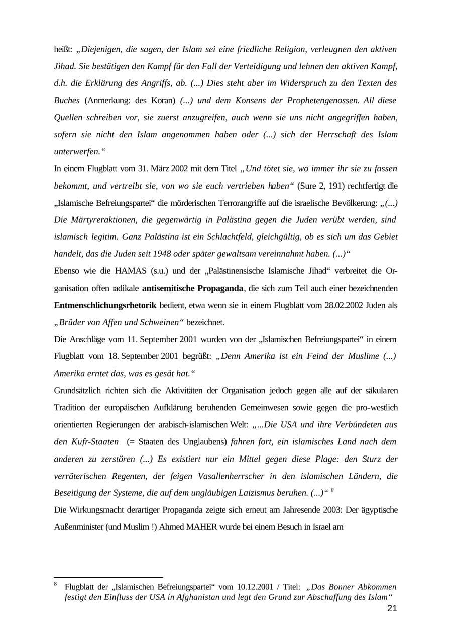 Seite 21 des Verfassungsschutzbericht 2003 Mecklenburg-Vorpommern