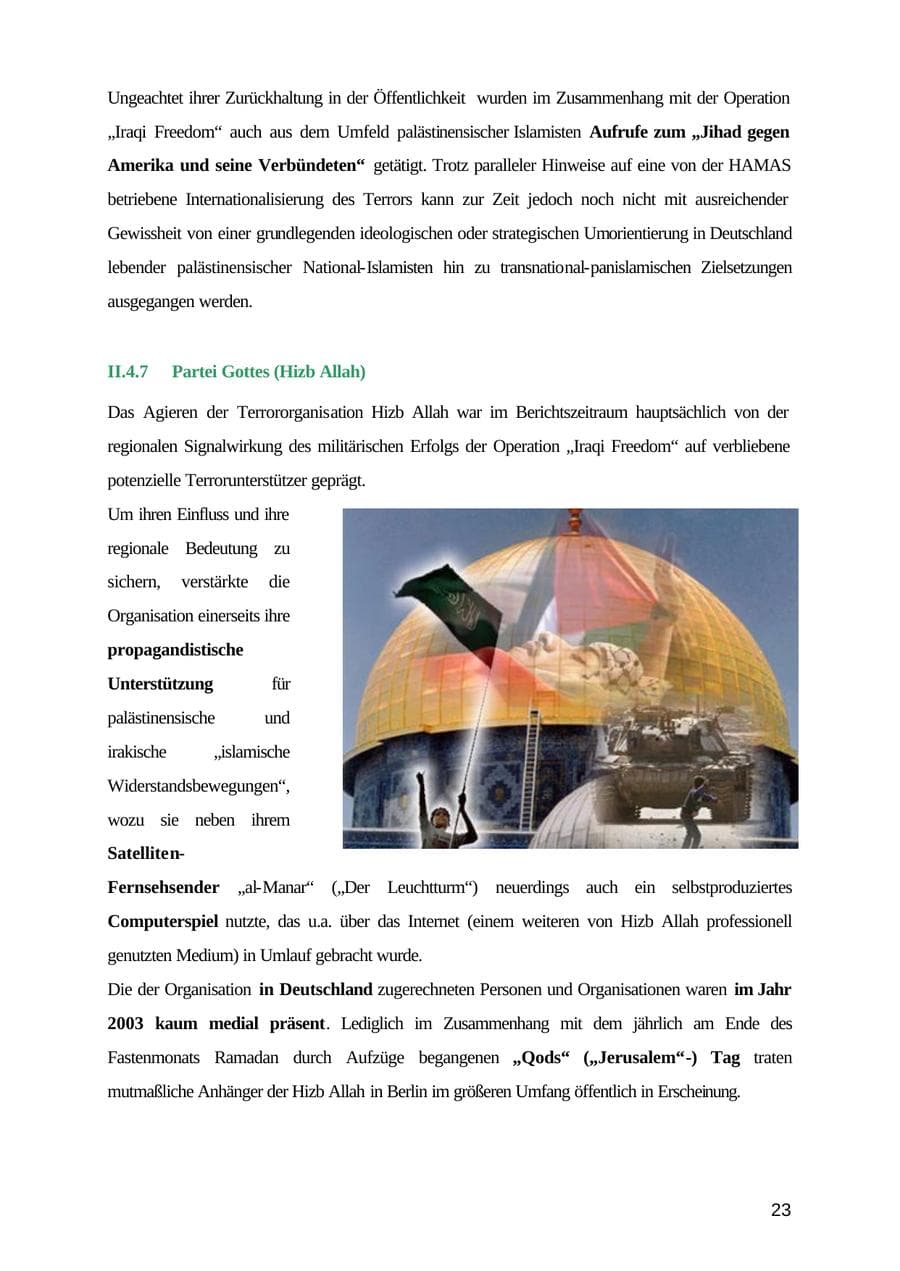 Seite 23 des Verfassungsschutzbericht 2003 Mecklenburg-Vorpommern