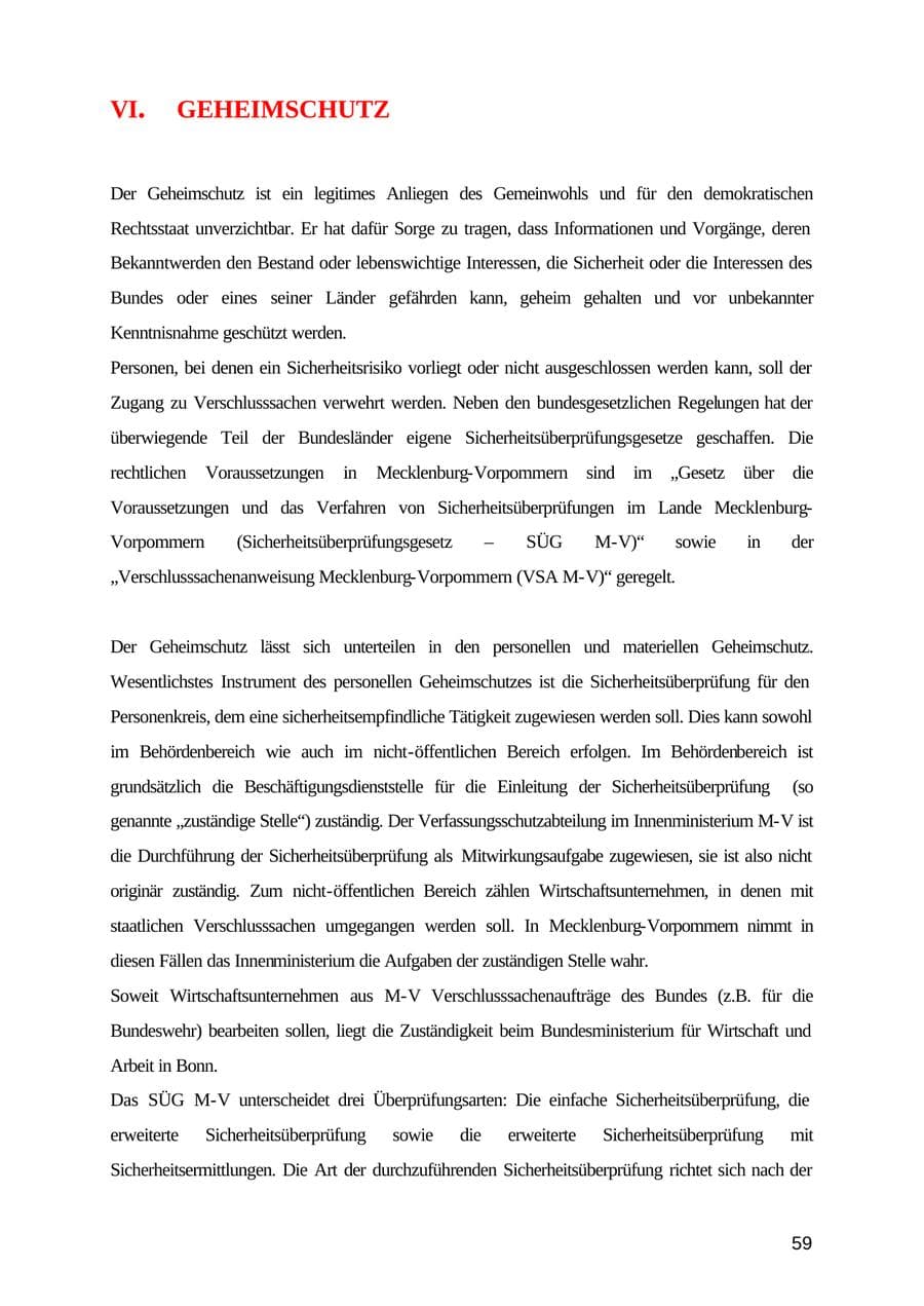 Seite 59 des Verfassungsschutzbericht 2003 Mecklenburg-Vorpommern
