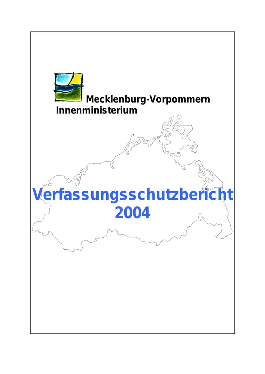 Seite 1 des Verfassungsschutzbericht 2004 Mecklenburg-Vorpommern