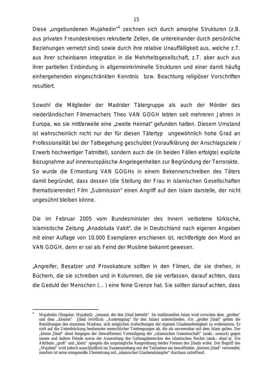 Seite 15 des Verfassungsschutzbericht 2004 Mecklenburg-Vorpommern